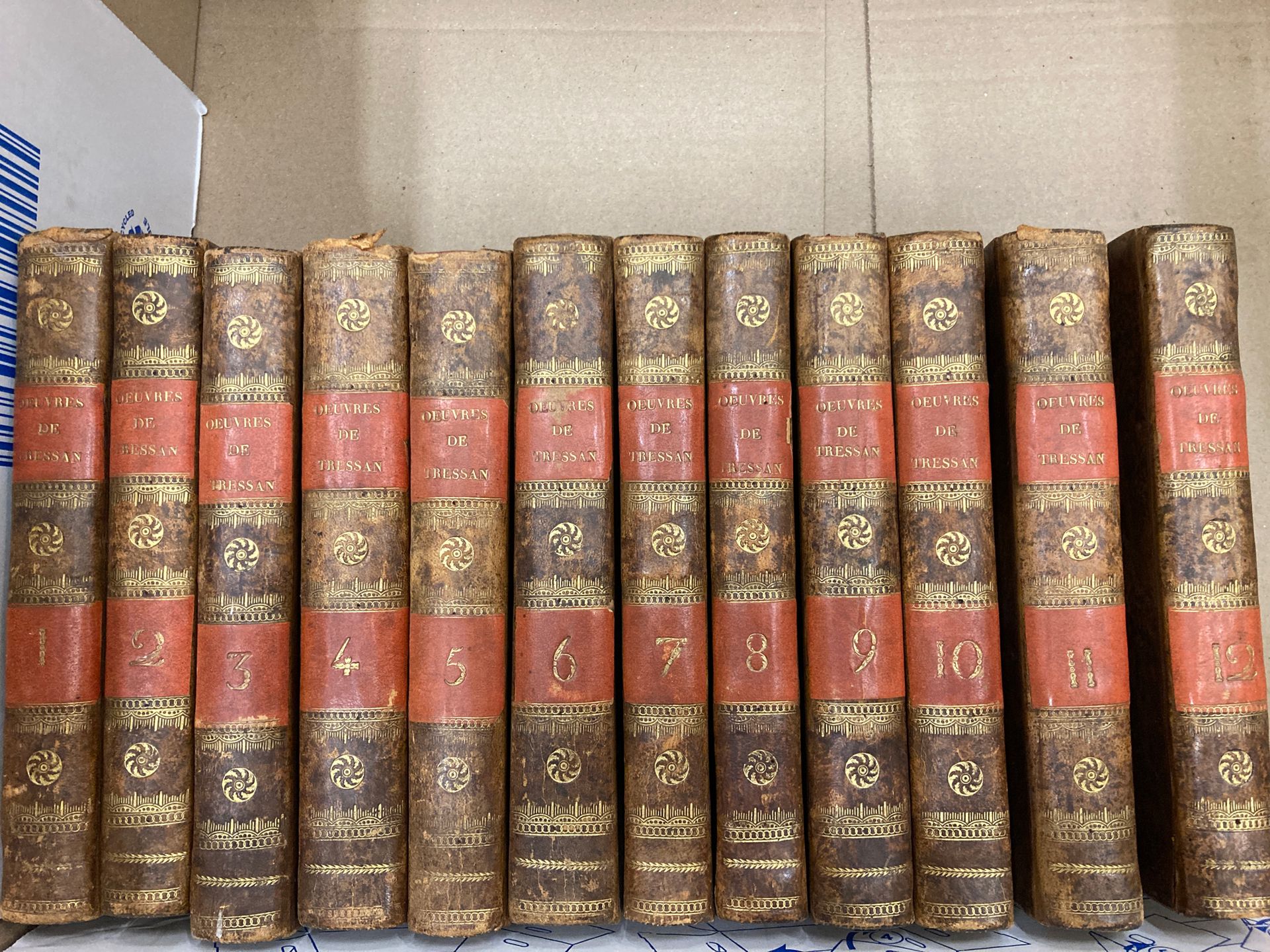 Null 十八世纪｜特雷桑 - 特雷桑伯爵的作品选集

埃夫勒，安塞勒，1796年。

12卷8开本，全小牛皮，书脊有装饰。

全页数字。