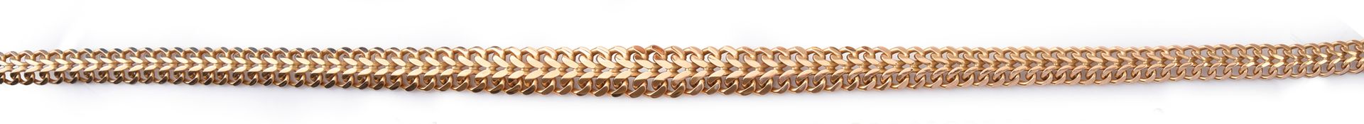 Null 750金项链，双路缘链节，隐形扣和八个安全别针。
60年代的法国作品
L.55 cm
重量：93.6 g