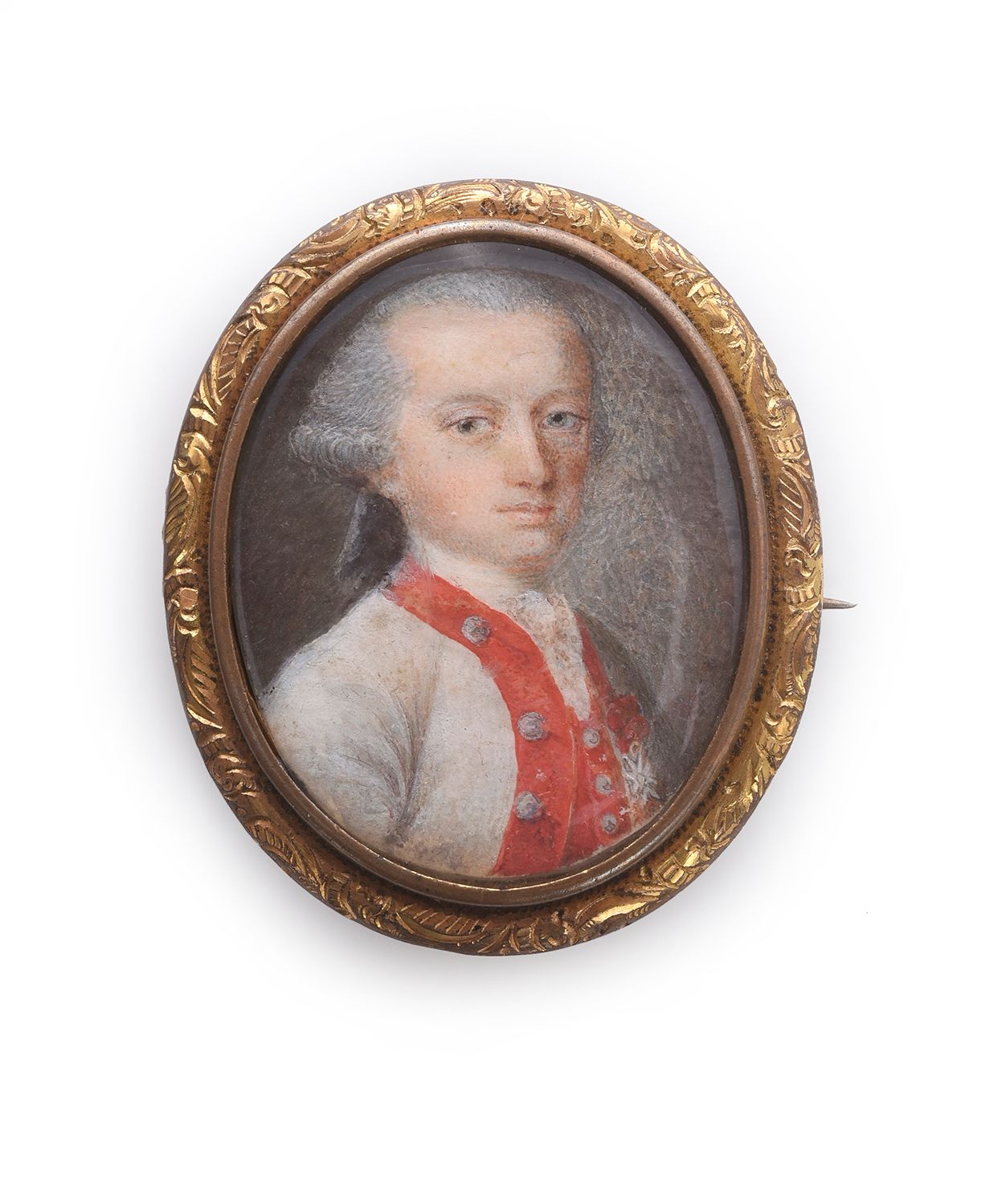 Null Angebliches ovales Miniaturporträt des Marquis Claude Hector de Longueil (1&hellip;