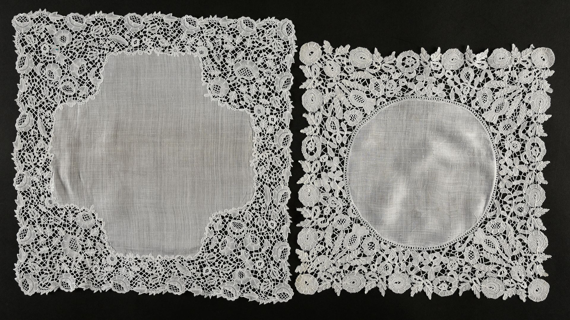 Null Two handkerchiefs, Honiton, spindles, England, 2nd half of the 19th century&hellip;