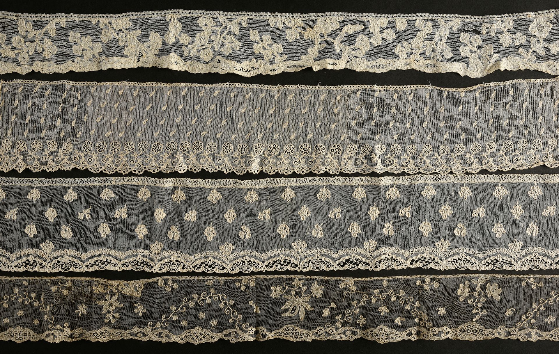 Null 边框和engante，布拉诺，针线活，意大利，18世纪下半叶。

1750年至1770年左右，布拉诺的一件装饰品，花枝装饰接近威尼斯的花边，奶油色的亚&hellip;