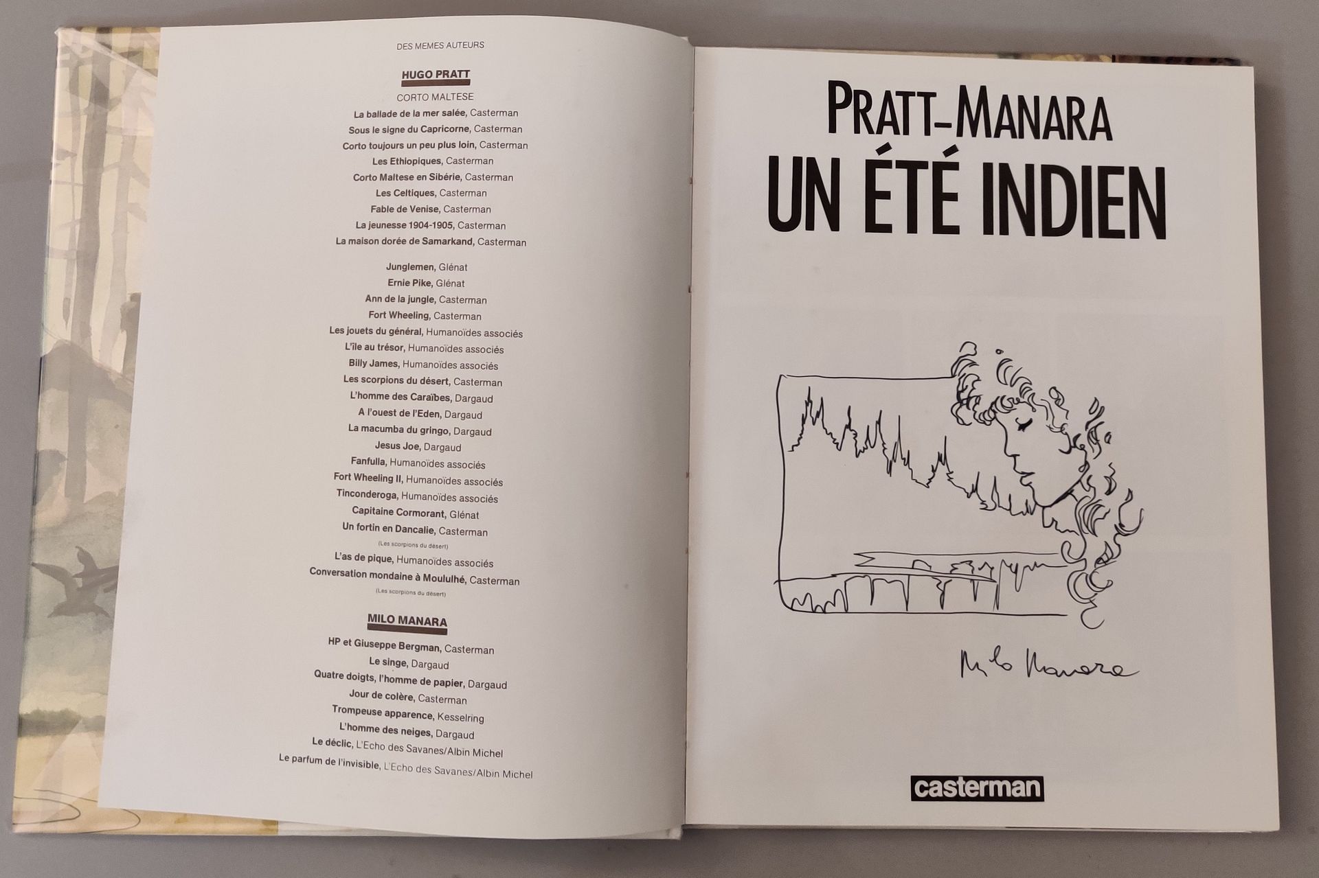 MANARA Der indische Sommer. Album in Originalausgabe mit einer Widmungszeichnung&hellip;