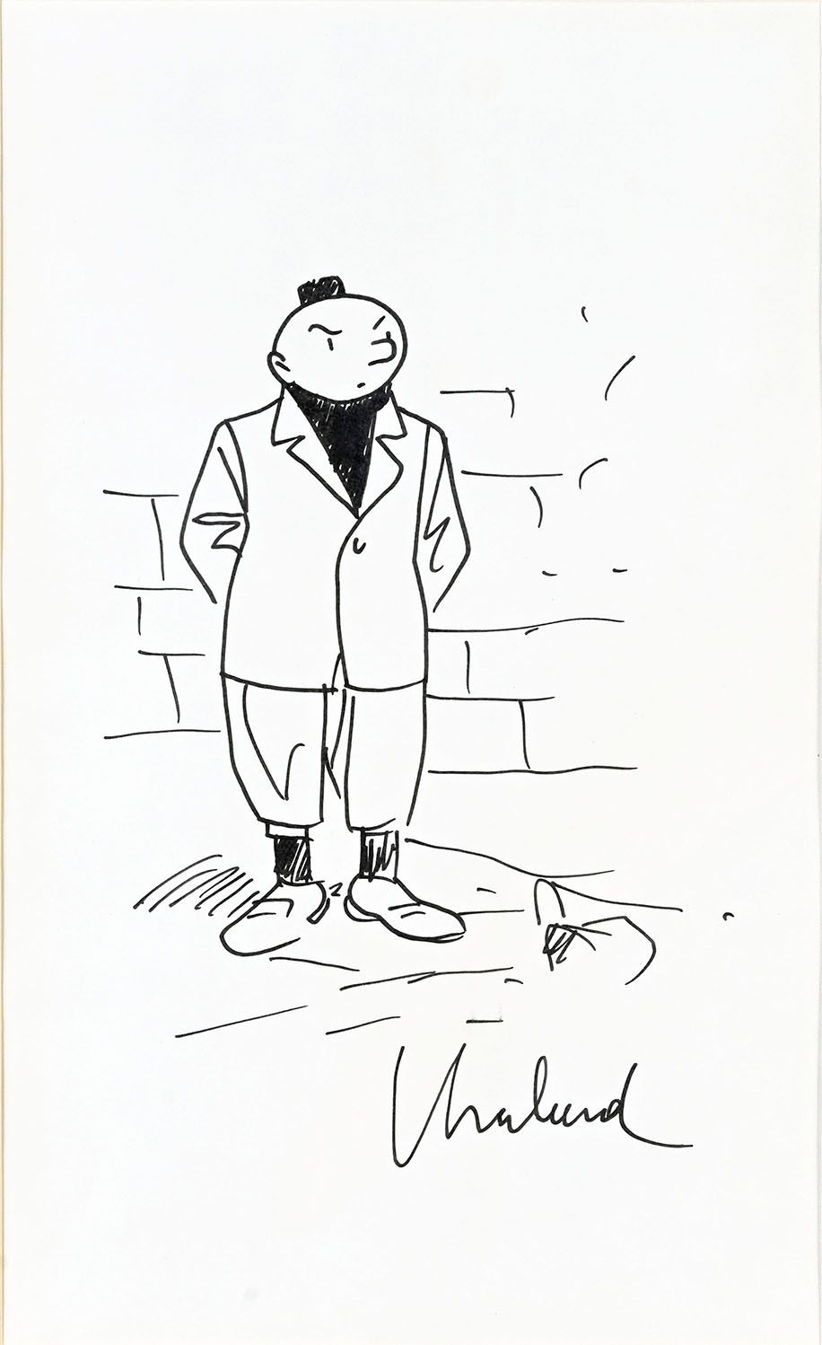 CHALAND, YVES (1957-1990) 年轻的阿尔伯特。
印度墨水在纸上。
右下方有签名。尺寸：15.2x26厘米(见图)