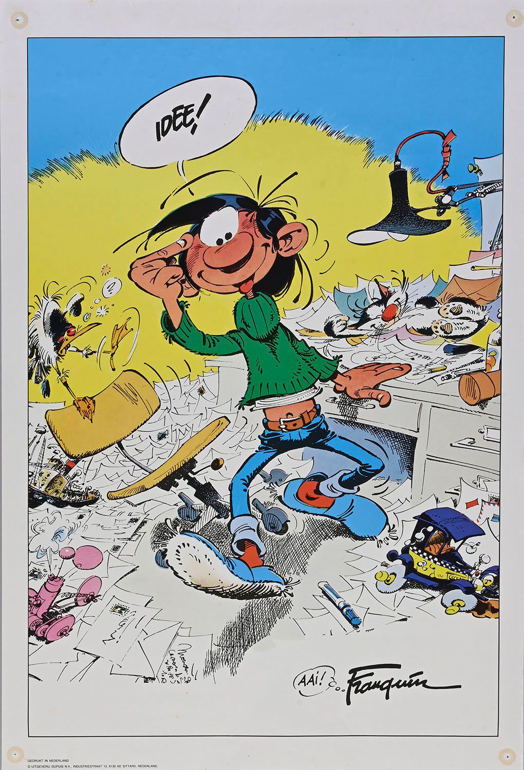 FRANQUIN SET OF 6 POSTERS.
Gaston Lagaffe and Mademoiselle Jeanne on the beach (&hellip;