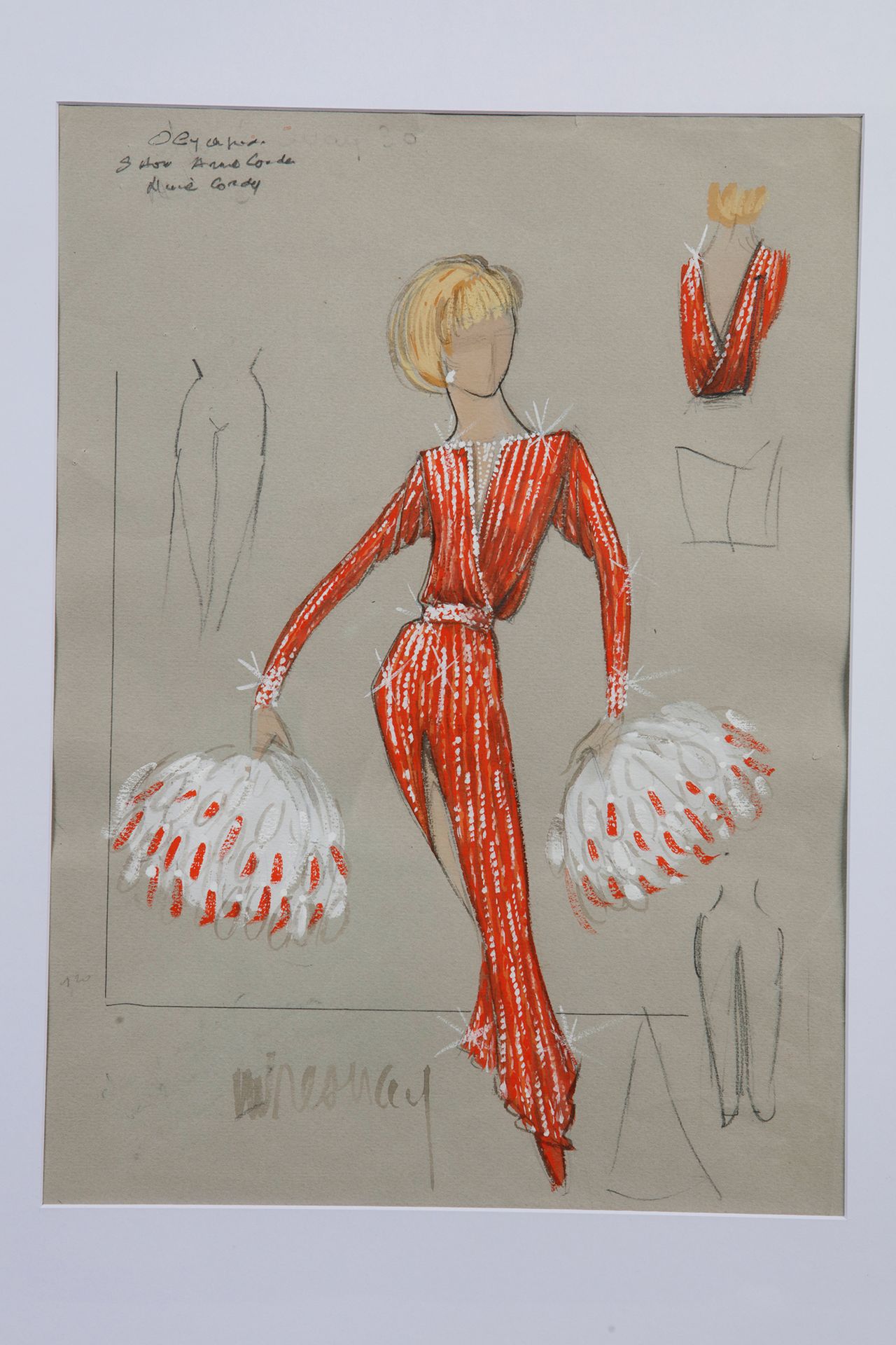 Null 安妮-科迪（ANNIE CORDY
由造型师创作的3幅服装原画
Michel Fresnay为 "Numéro 1 "和 "Top A. ...Ann&hellip;