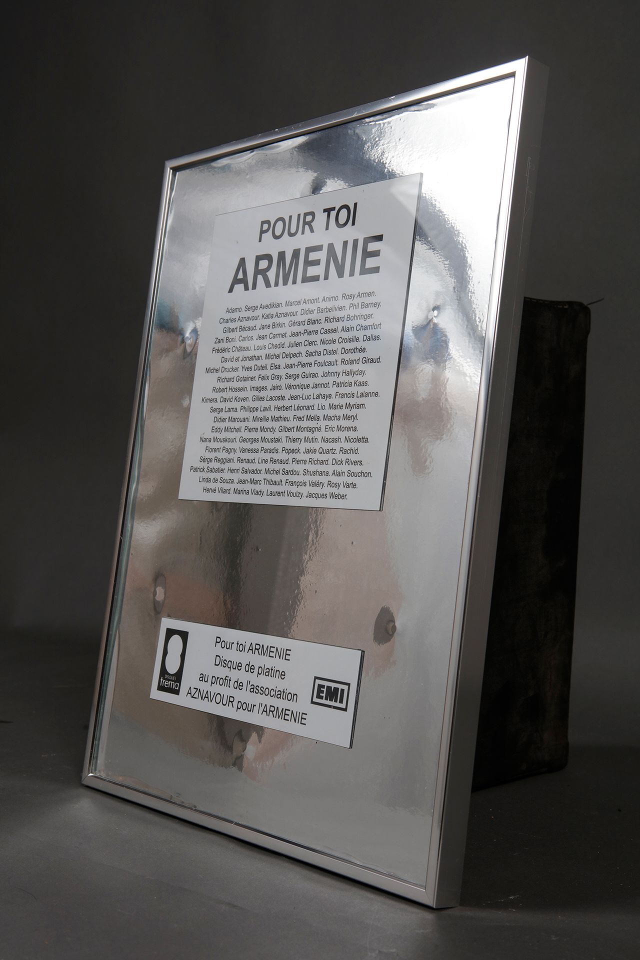 Null 查尔斯-阿兹纳夫
歌曲 "Pour toi Arménie "的1张白金唱片，用于援助亚美尼亚的阿兹纳尔协会。
Tréma / Emi唱片公司。