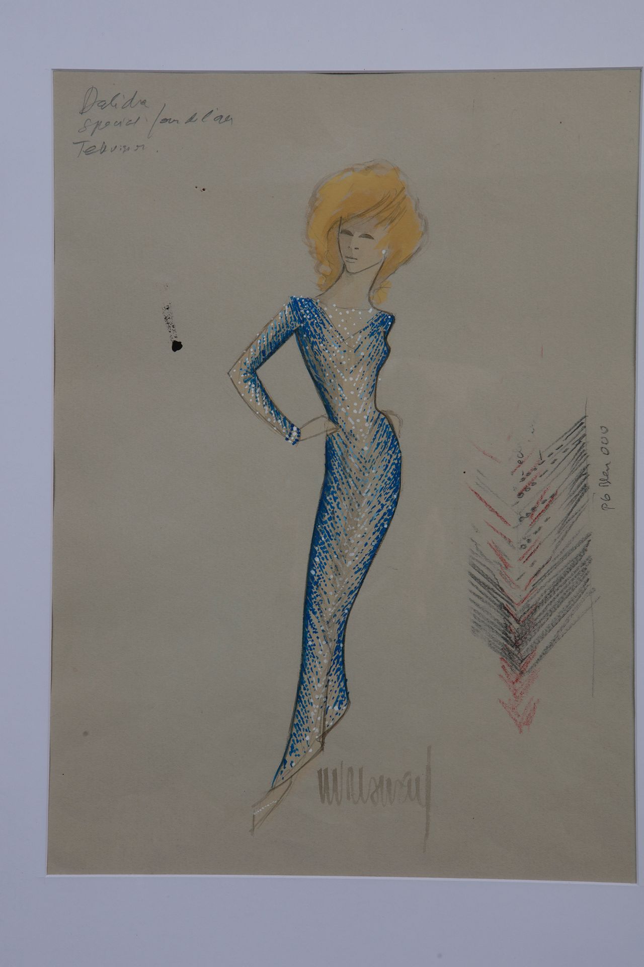 Null 达利达
由造型师创作的2幅服装原画
Michel Fresnay为Loulou Gasté的75岁生日设计的服装，Dalida与Line RENAUD&hellip;