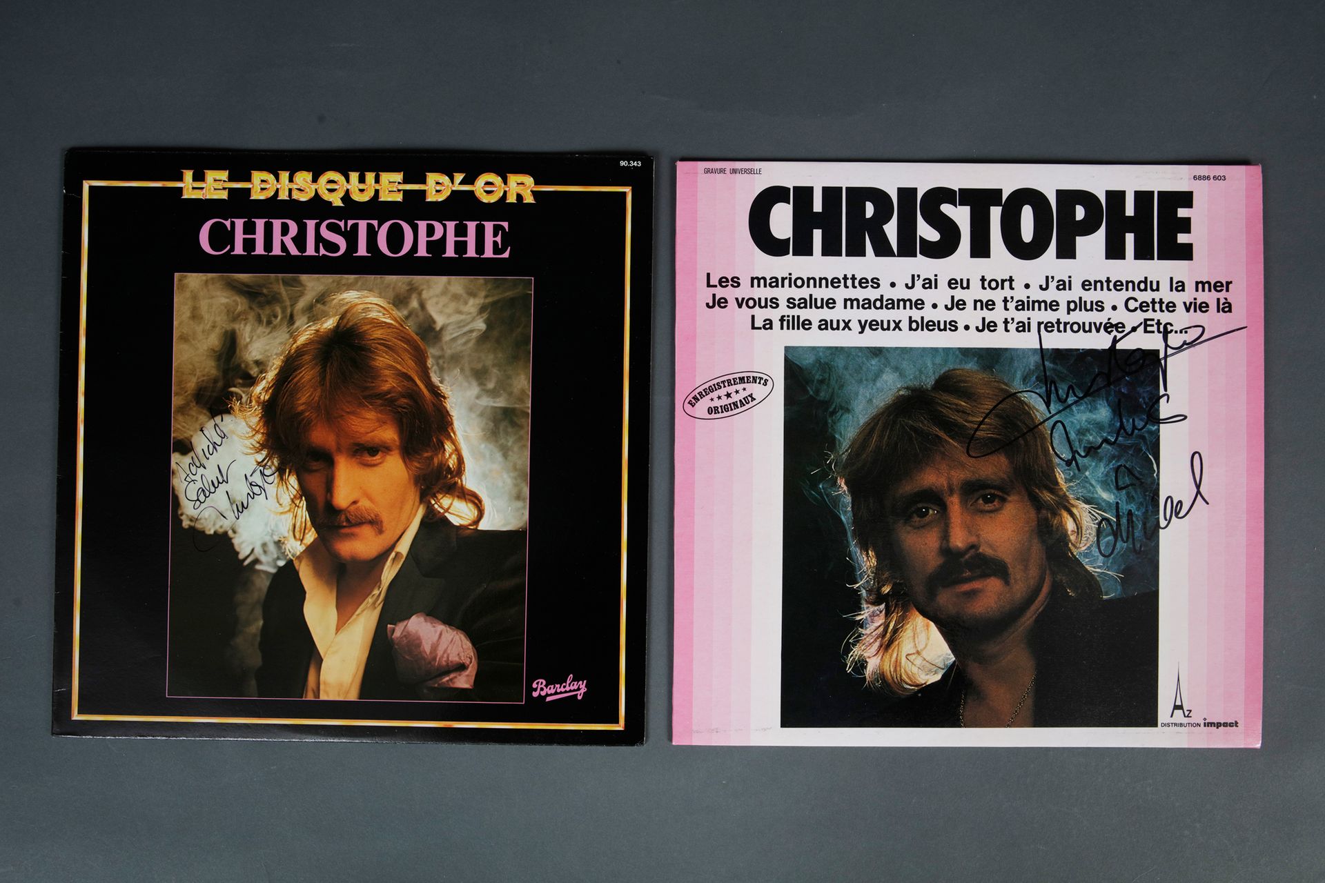 Null CHRISTOPHE (1945/2020)
1 set of 2 signed LPs : 1 record from the Impact/AZ &hellip;