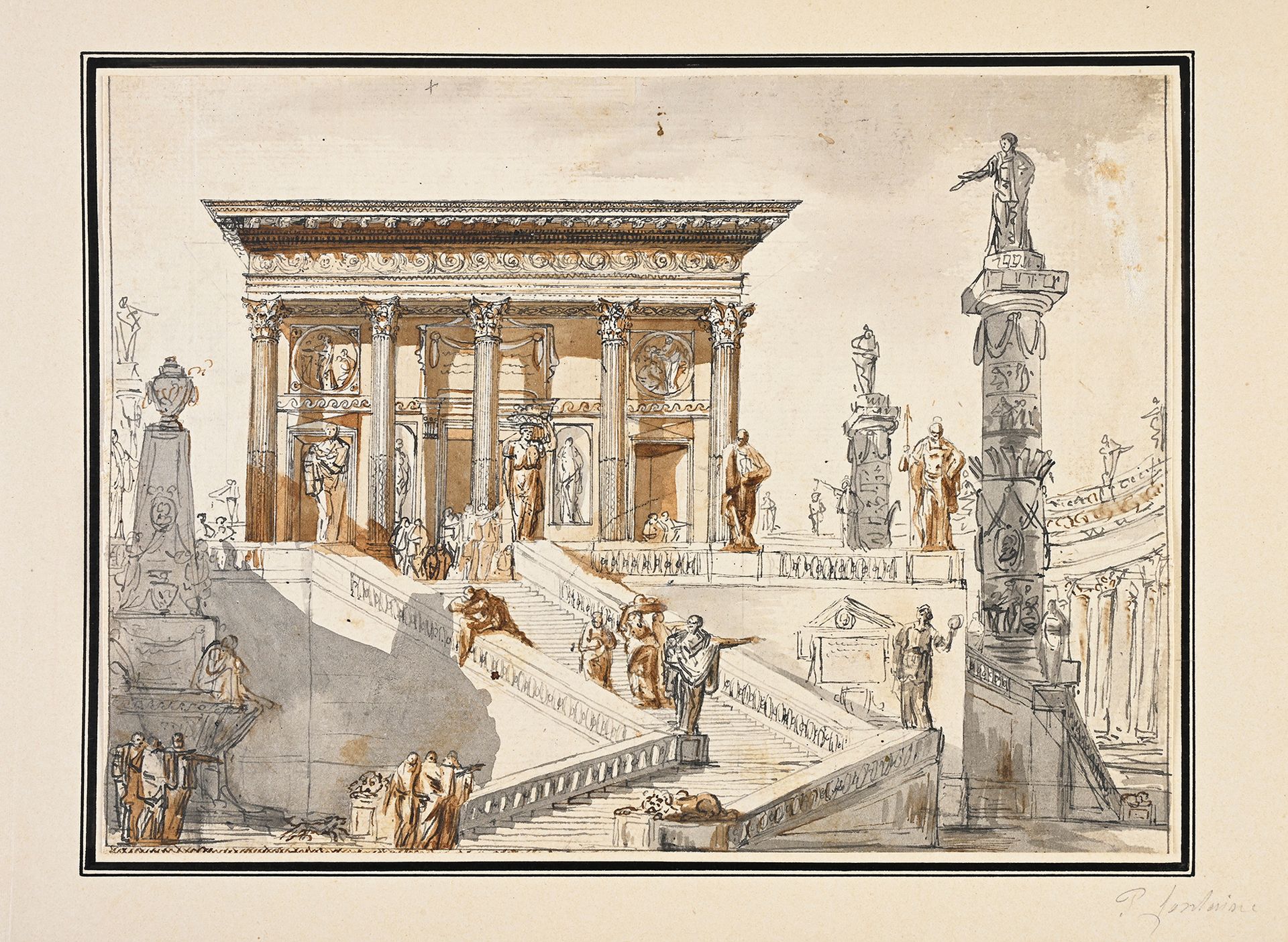Attribué à Thomas de THOMON (Berne 1760 - 1813 Saint-Pétersbourg) 古代论坛的假想和动画景观
钢&hellip;