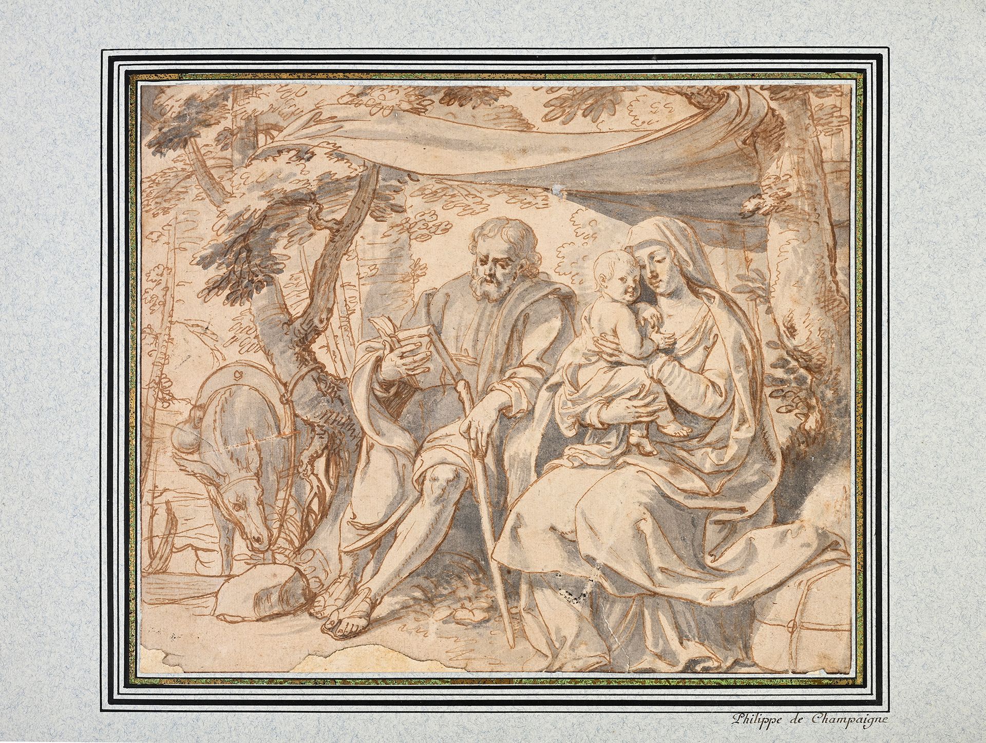 Phillipe de CHAMPAIGNE (Bruxelles 1602 - Paris 1674) Il riposo della Sacra Famig&hellip;