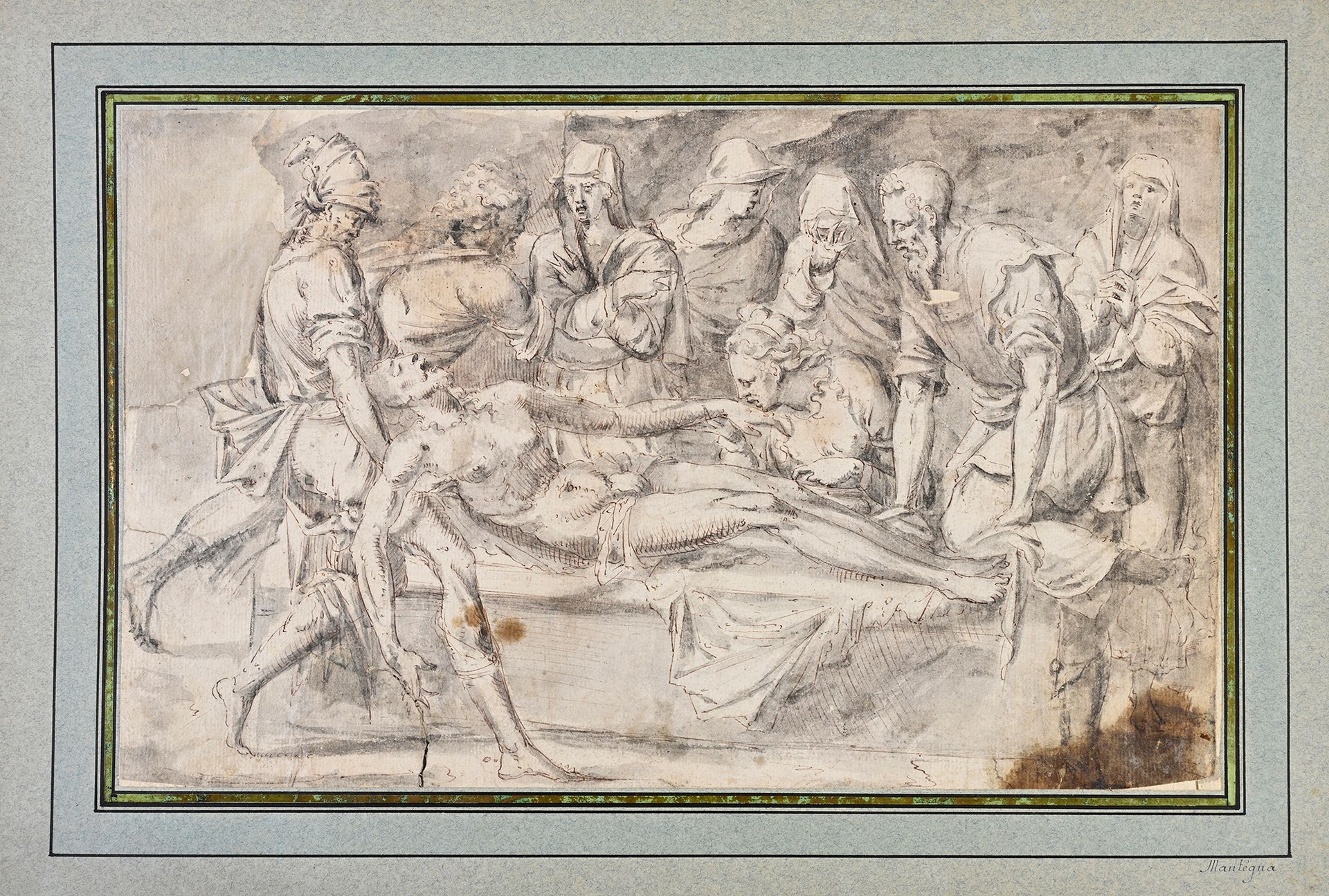 Entourage de Jean COUSIN (v.1503 - v.1560) 墓穴
钢笔和棕色墨水，灰色水洗 18.3 x 29.5 cm
裱框右下角有&hellip;