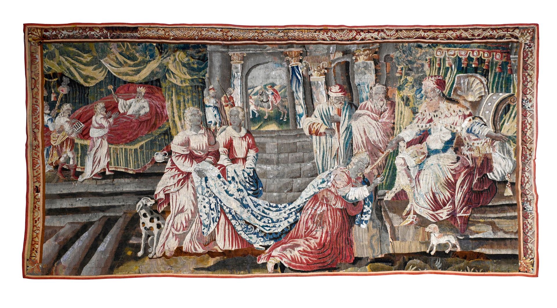 Null Important panel of tapestry of the royal manufacture of Aubusson
End of XVI&hellip;