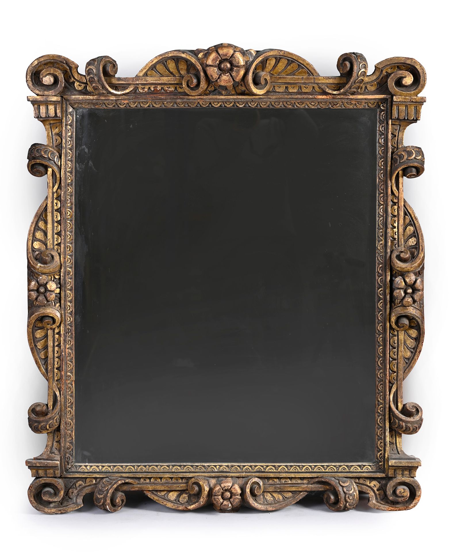 Null Framed in the Sansovino style in carved, blackened and gilded resinous wood&hellip;
