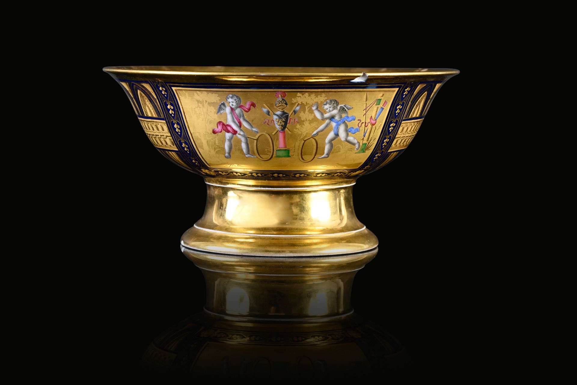 Null 19世纪初巴黎（Schoelcher）瓷碗的底座
有一个带皇冠的M, SCHOELCHER的标签、
A PARIS Boulevard des Ita&hellip;