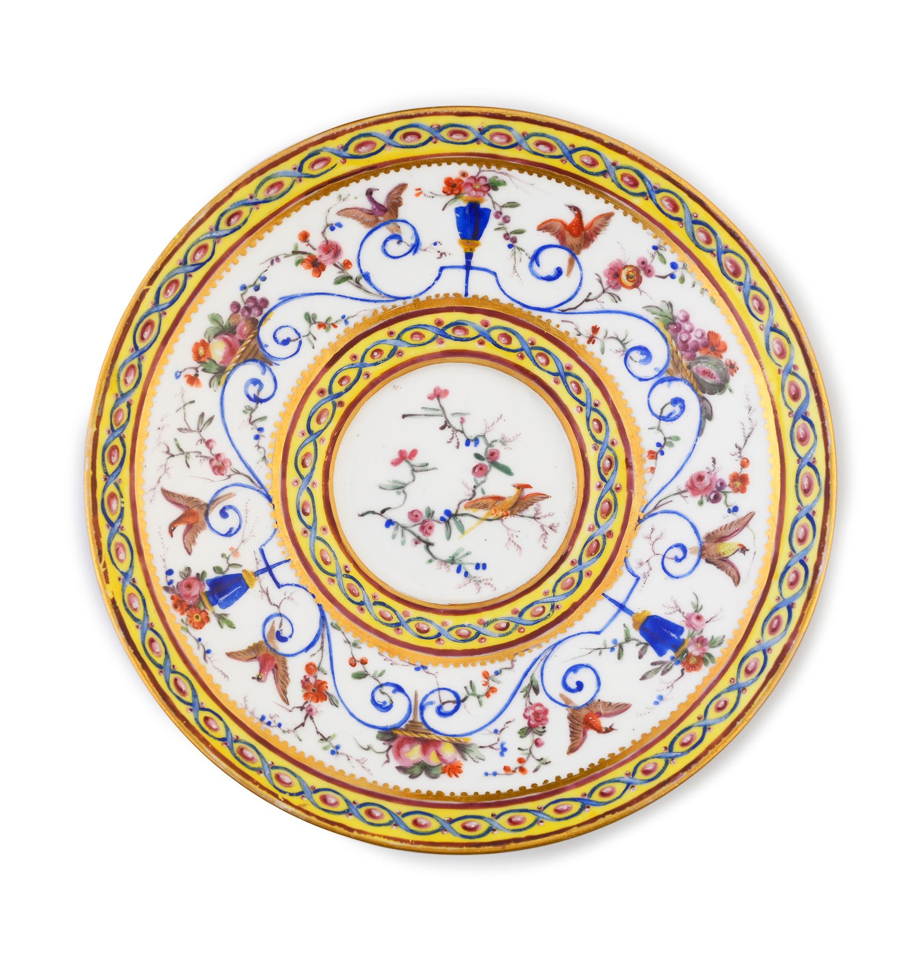 Null Sous-tasse en porcelaine de Sèvres du XVIIIe siècle
Marques en bleu aux deu&hellip;