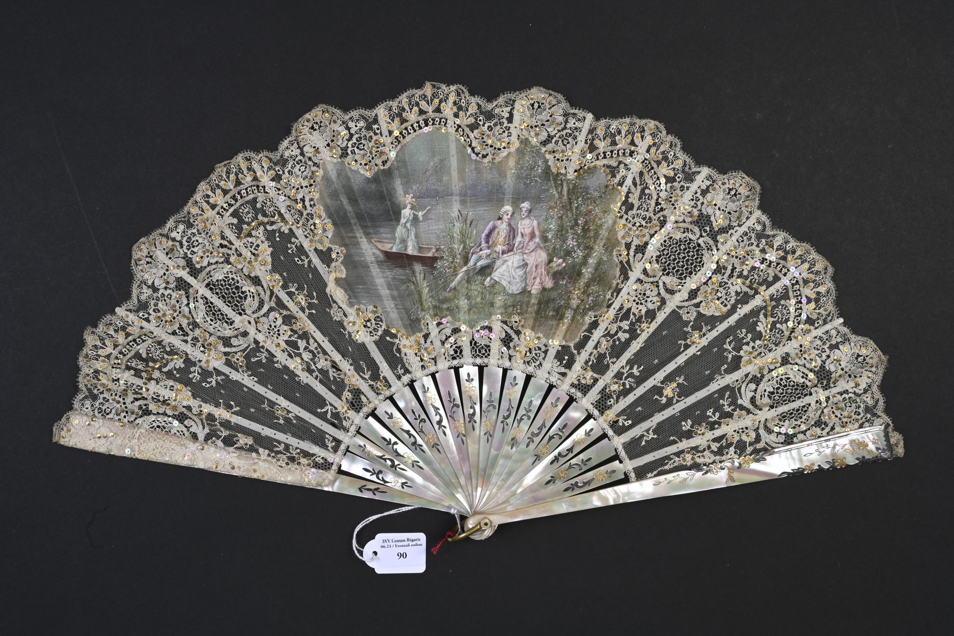 Null By the Pond, Europe, circa 1900
Folded fan, the lace leaf enhanced with gol&hellip;