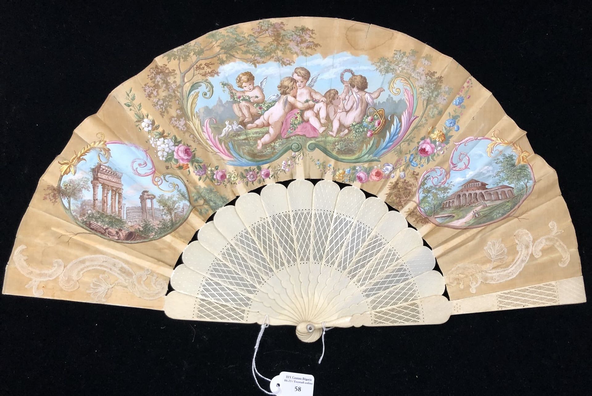 Null View of Rome, Europe, ca. 1880
Folded fan, the silk leaf painted with a gro&hellip;