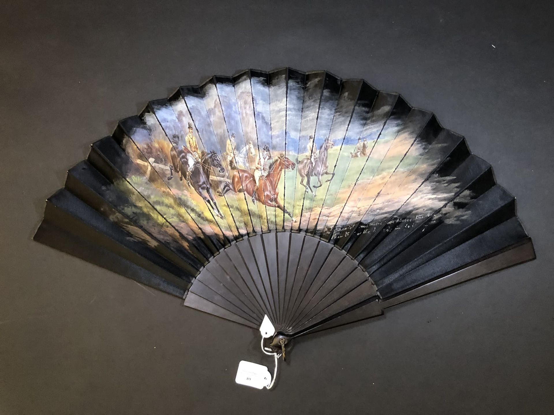 Null Show jumping, Europe, ca. 1890
Folded fan, the black satin sheet painted wi&hellip;