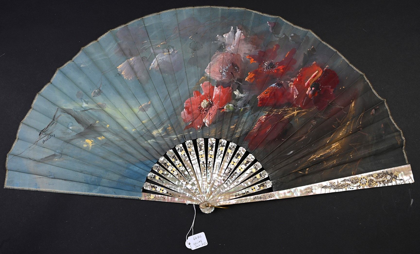 Null 64 BIS
Billotey, The Poppies, ca. 1890-1900 
Folded fan, the silk leaf pain&hellip;