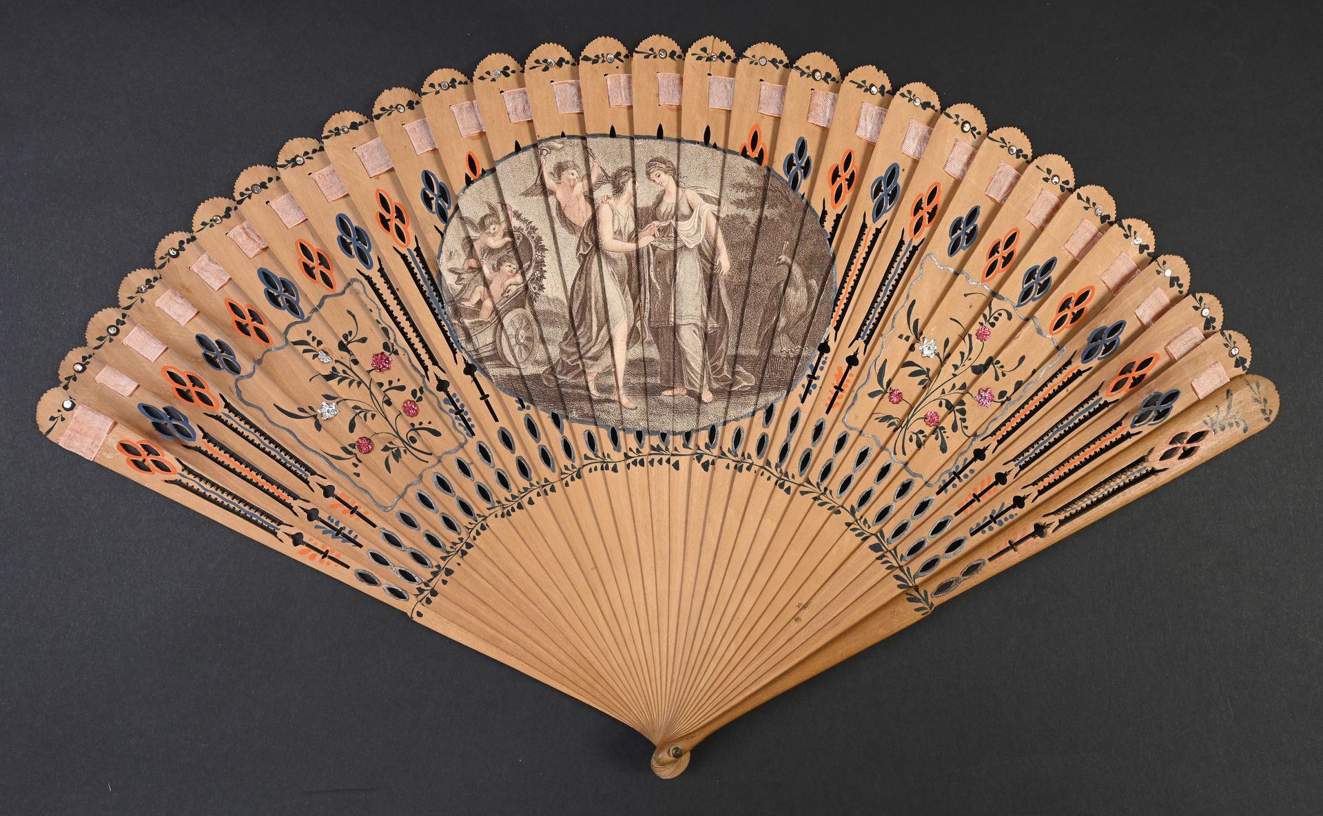 Null Venus and Juno, Europe, circa 1790-1800 
Broken wood fan, reperced and enha&hellip;