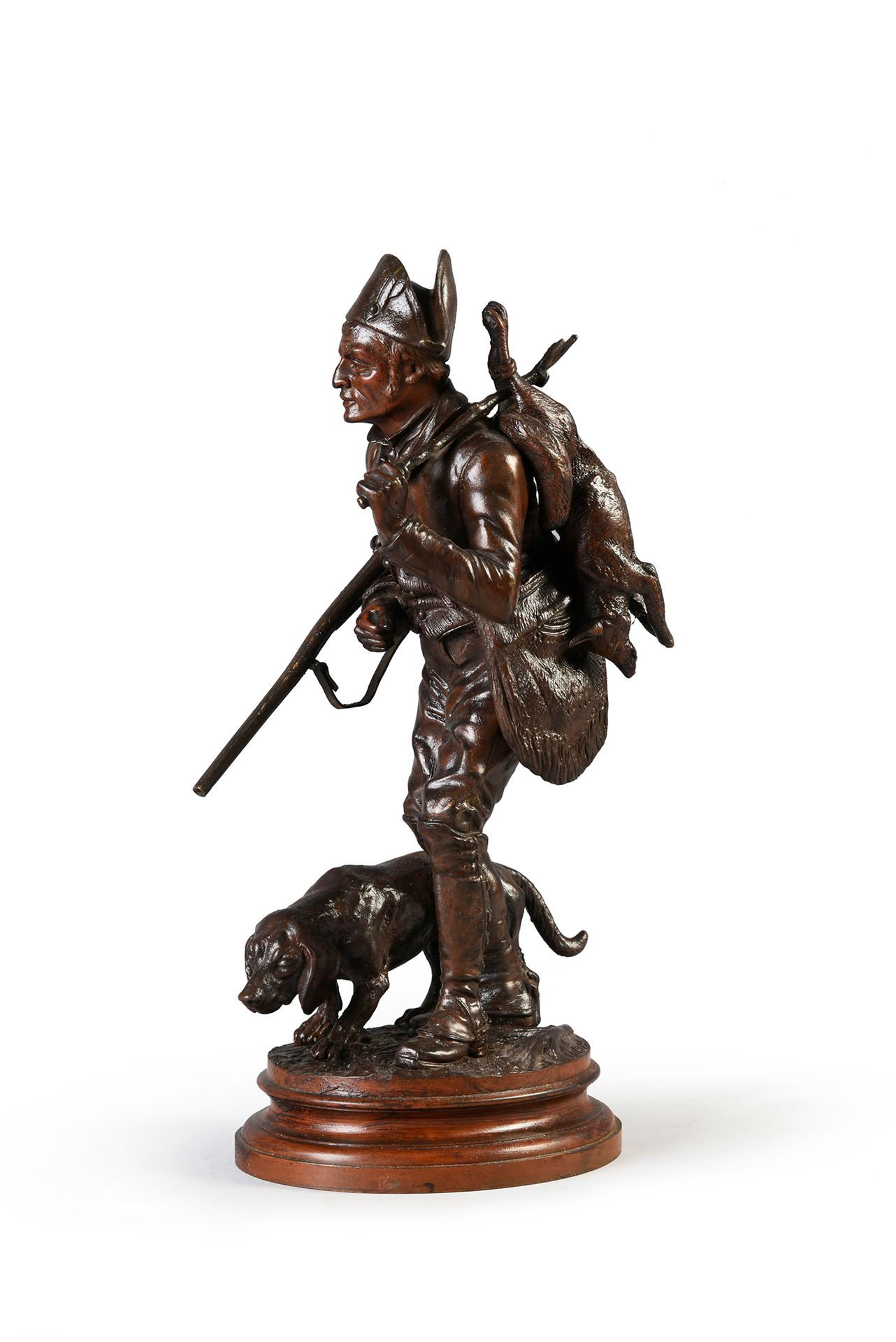 Alfred DUBUCAND (1828 - 1894) Chasseur au renard et son chien.
Bronze à patine b&hellip;