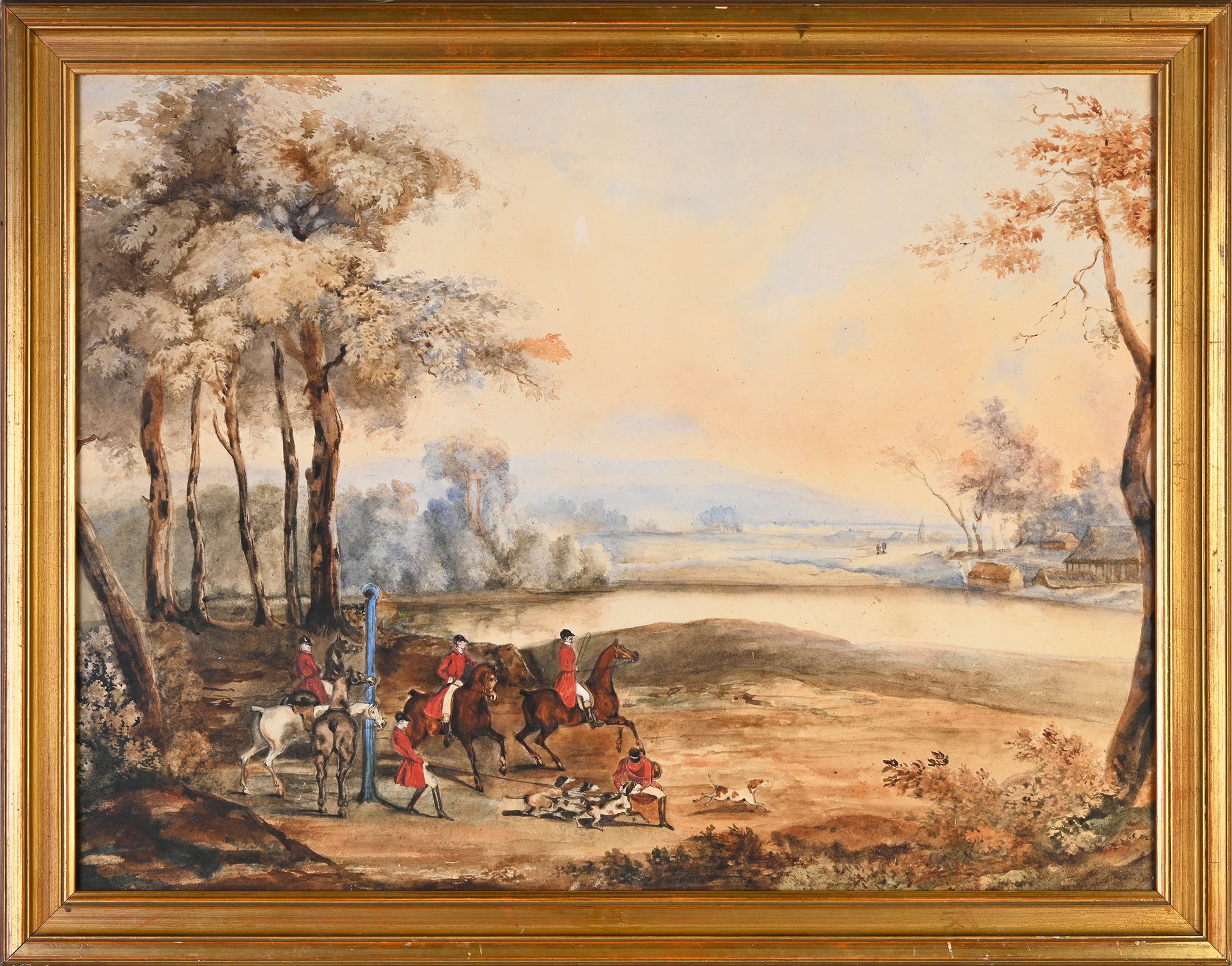 Carle Vernet (1758-1836) d'après, école française du XIXe siècle 贝里公爵的狩猎活动。
右下方有&hellip;