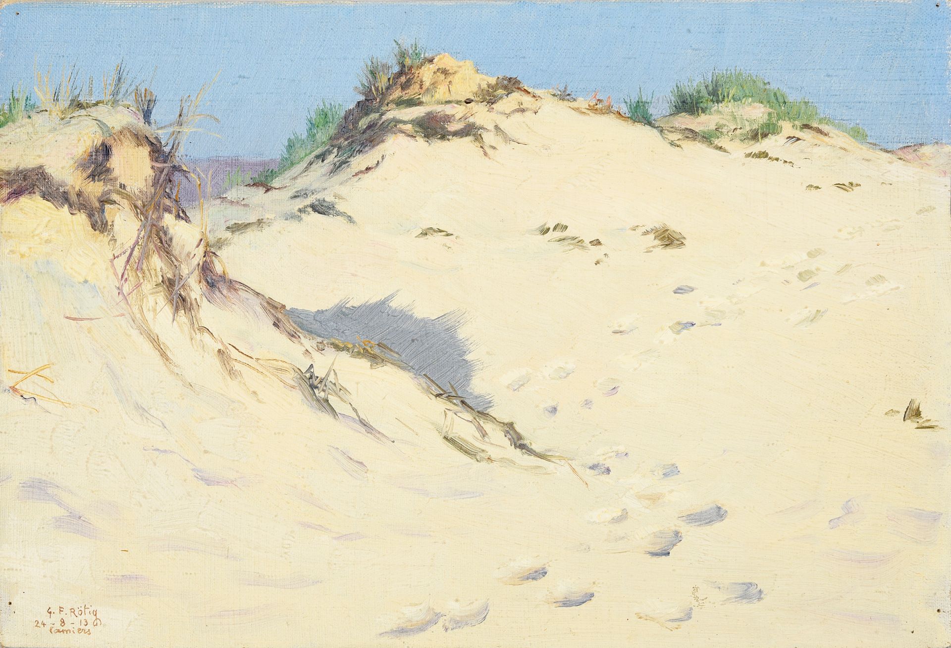 Georges Frédéric ROTIG (1873 - 1961) 沙丘。
布面油画，已签名，日期为24-8-13，左下方有 "Ramiers "注释。
&hellip;