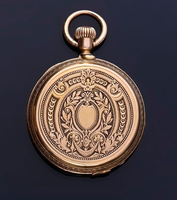 A.H RONDANET & Cie Soap pocket watch in 18k (750th) gold, the case finely engrav&hellip;