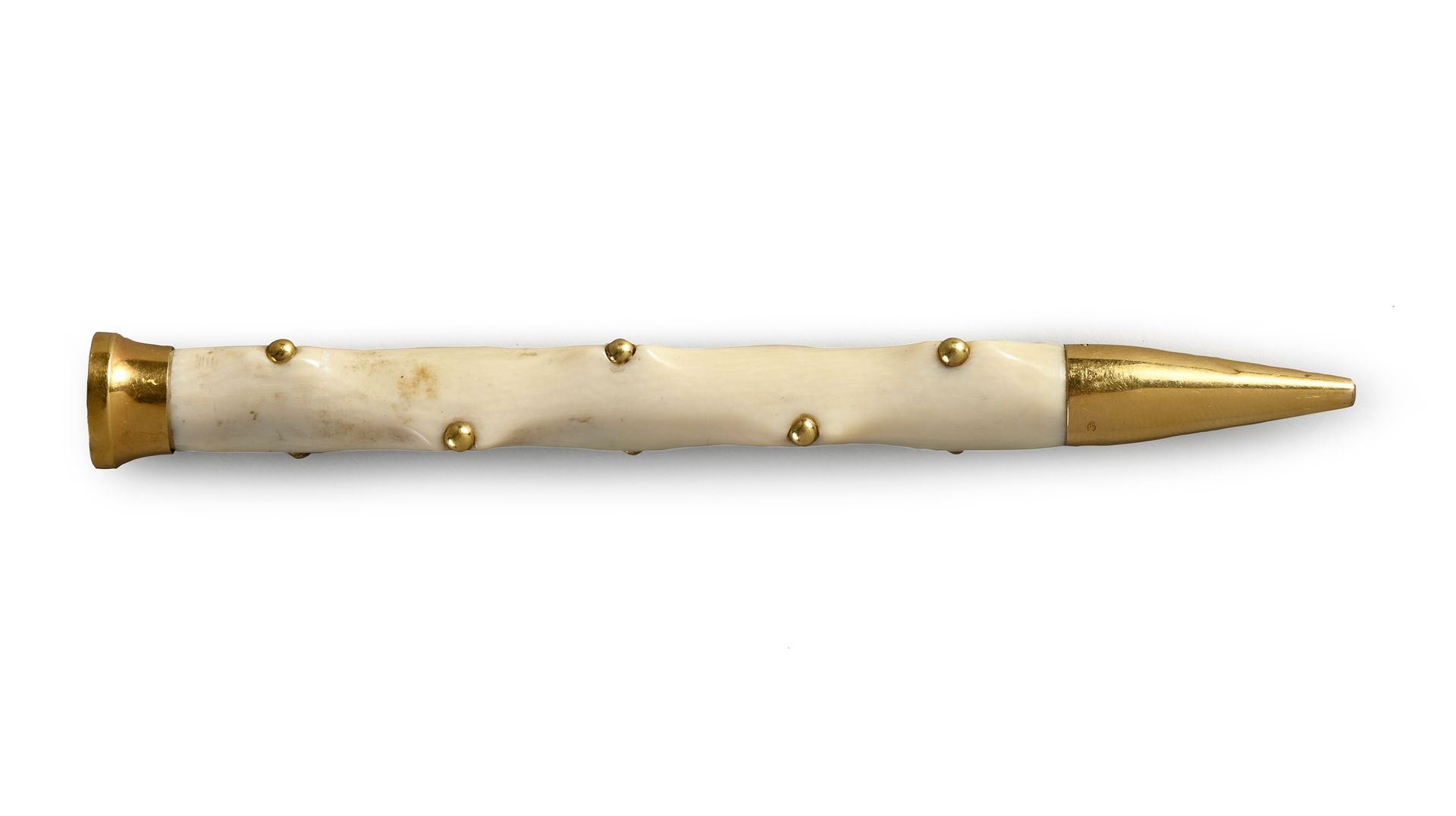 Jean SCHLUMBERGER Porte-mine en or jaune 18 carats, le fût en os à décor en appl&hellip;