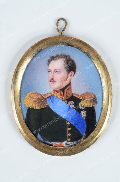 École RUSSE du XIXe siècle 
Portrait de l'empereur Nicolas Ier (1796-1855).
Mini&hellip;