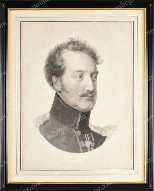 École RUSSE du XIXe siècle 
Portrait de l'empereur Nicolas Ier de Russie.
Lithog&hellip;