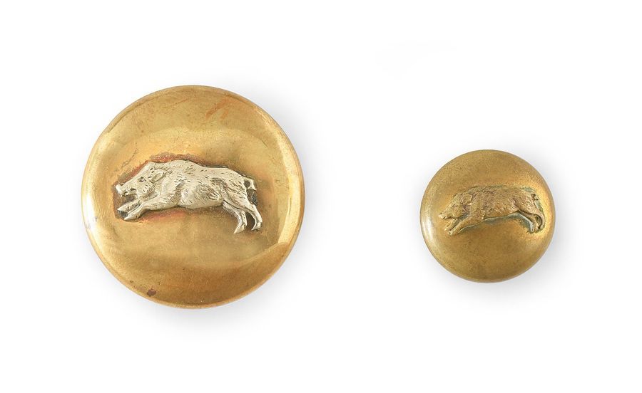 Null Paire de boutons de l'équipage du Francport (1790-1914).