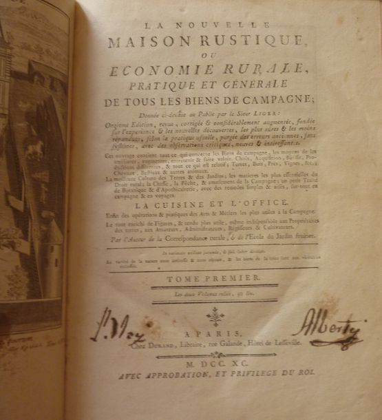 LIGER Nouvelle maison rustique. Nbr. Ill.P., Durand, 1790. 2 vols in-4, plein ve&hellip;