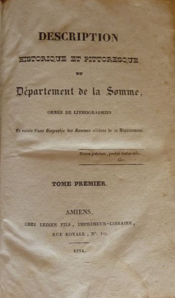 DUSEVEL et SCRIBE Description historique et pittoresque du Département de la Som&hellip;