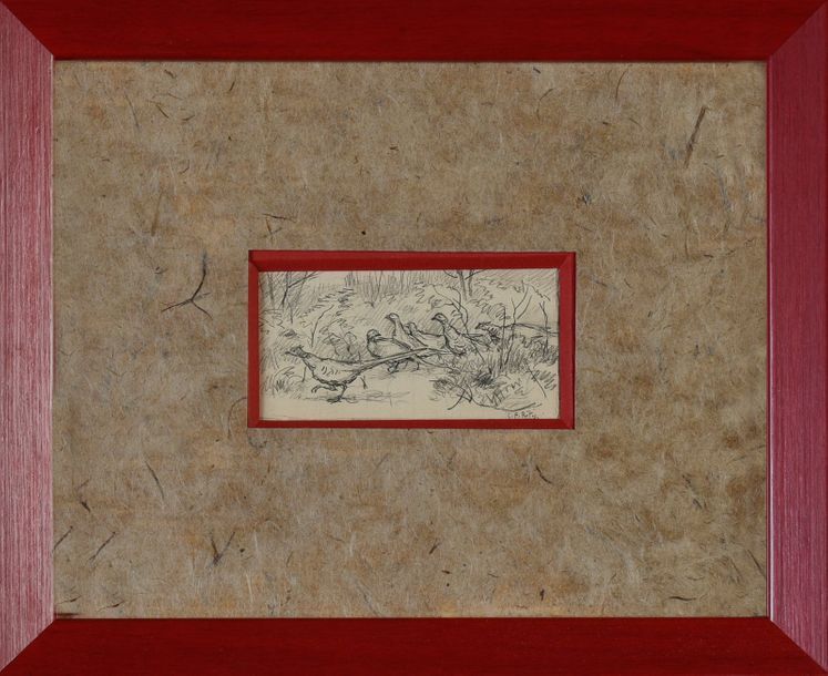 Georges Frédéric ROTIG (1873 - 1961) Etude de faisans.
Crayon, signée en bas à d&hellip;
