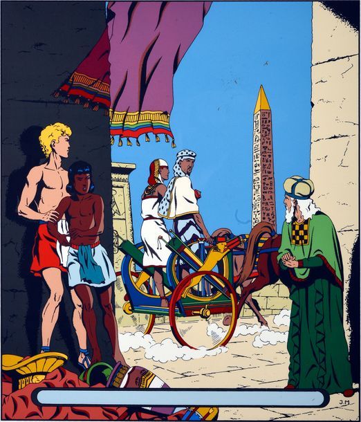 Martin, Jacques LE SPHINX D'OR.
Couverture du recueil Tintin n°25. Sérigraphie 1&hellip;