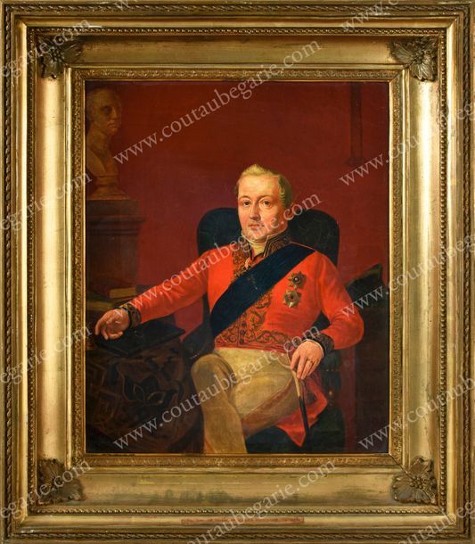 École RUSSE du XIXe siècle Portrait du prince Alexis Yakovlevitch Lobanov-Rostov&hellip;