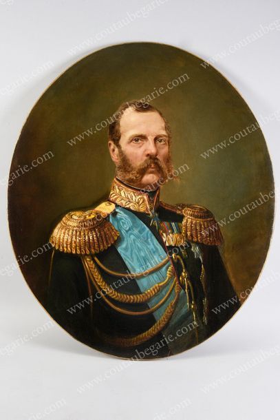 ATTRIBUÉ À NICOLAS SVERTCHKOFF (1817-1898) Portrait de l'empereur Alexandre II d&hellip;