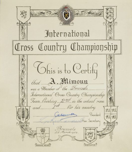 Null Second place team diploma and first runner of France for the 1950 Internati&hellip;