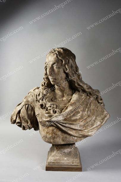 D'APRÈS ANTOINE COYSEVOX (1640-1720) Buste de Louis II de Bourbon-Condé, dit le &hellip;