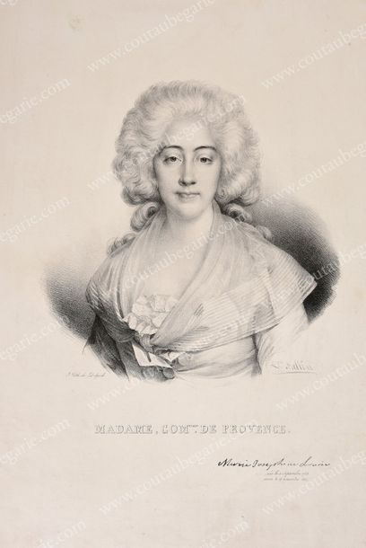 ÉCOLE ANGLAISE Portrait de la Comtesse de Provence, née princesse Marie-Joséphin&hellip;
