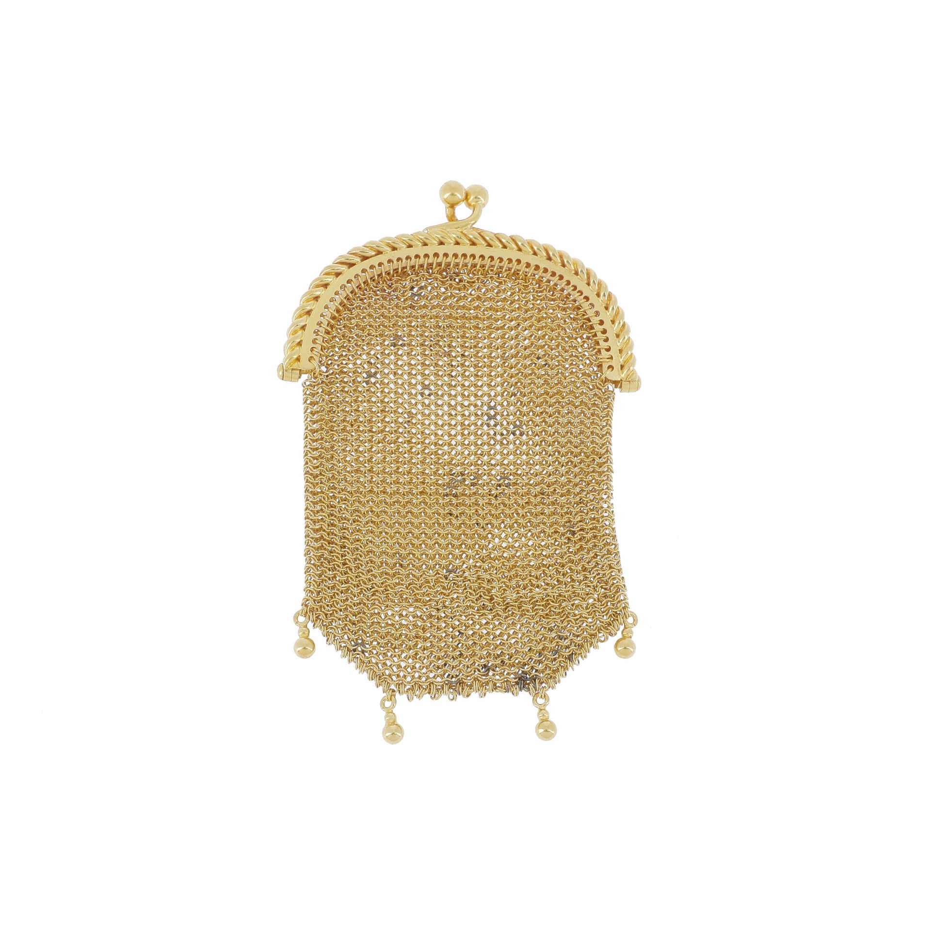 Null SMALL BAG

in yellow gold fabric. 

Weight : 30,7 g (18k - 750).

An 18k go&hellip;