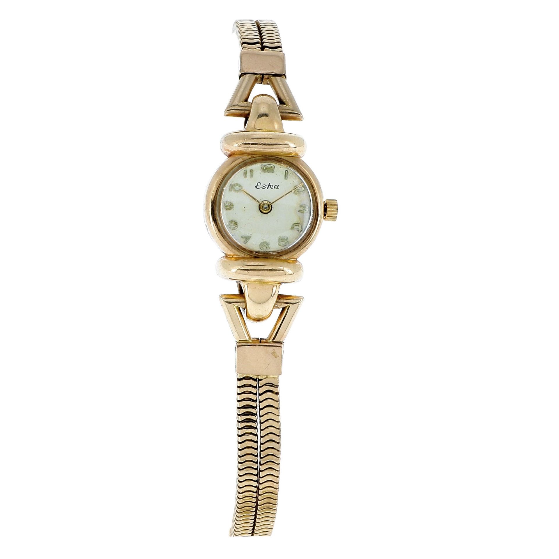 Null ESKA

LADY'S BRACELET WATCH in yellow gold, round dial and tubogas bracelet&hellip;