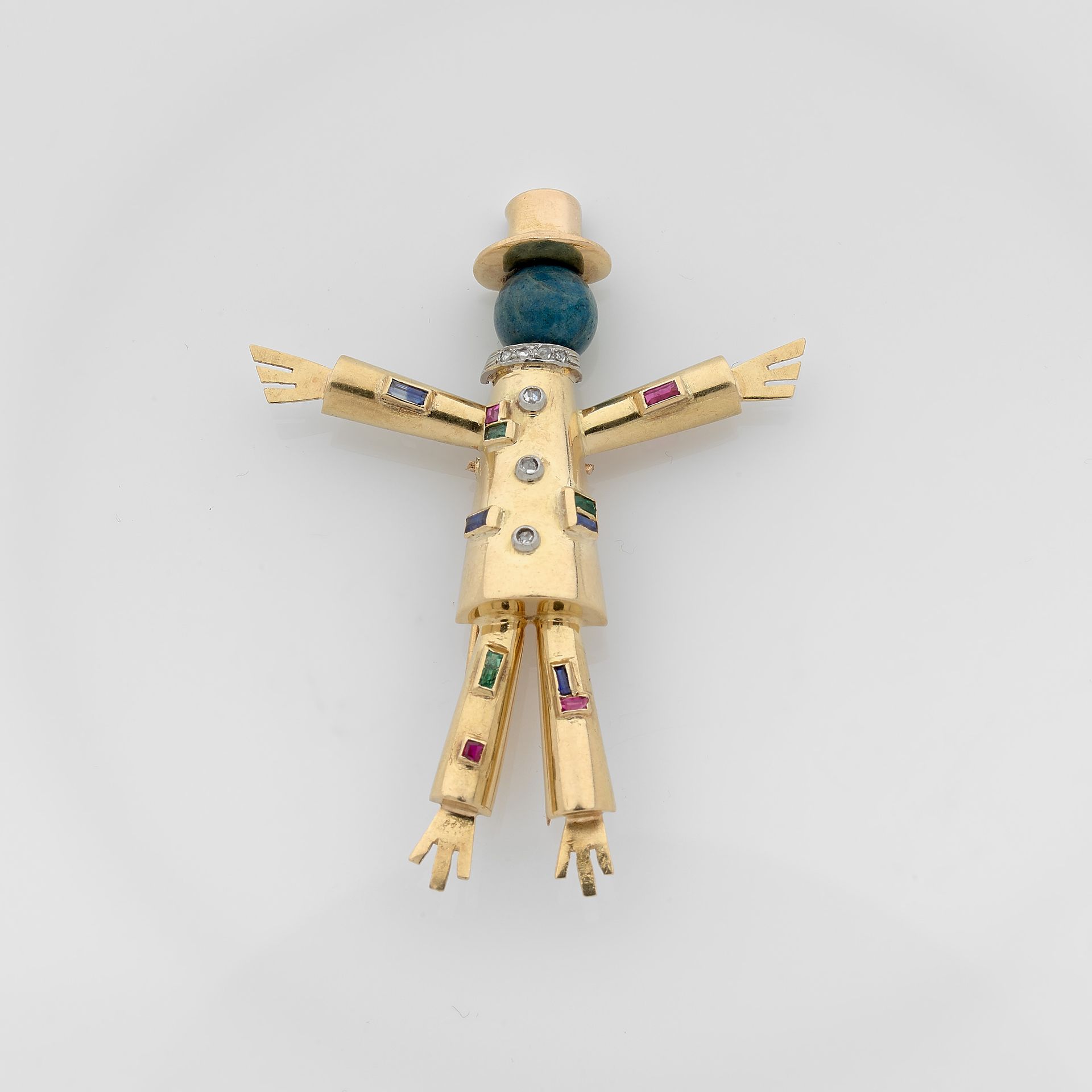 Null J. LACLOCHE

SCARECROW BROOCH

in yellow gold and platinum, the head in sod&hellip;