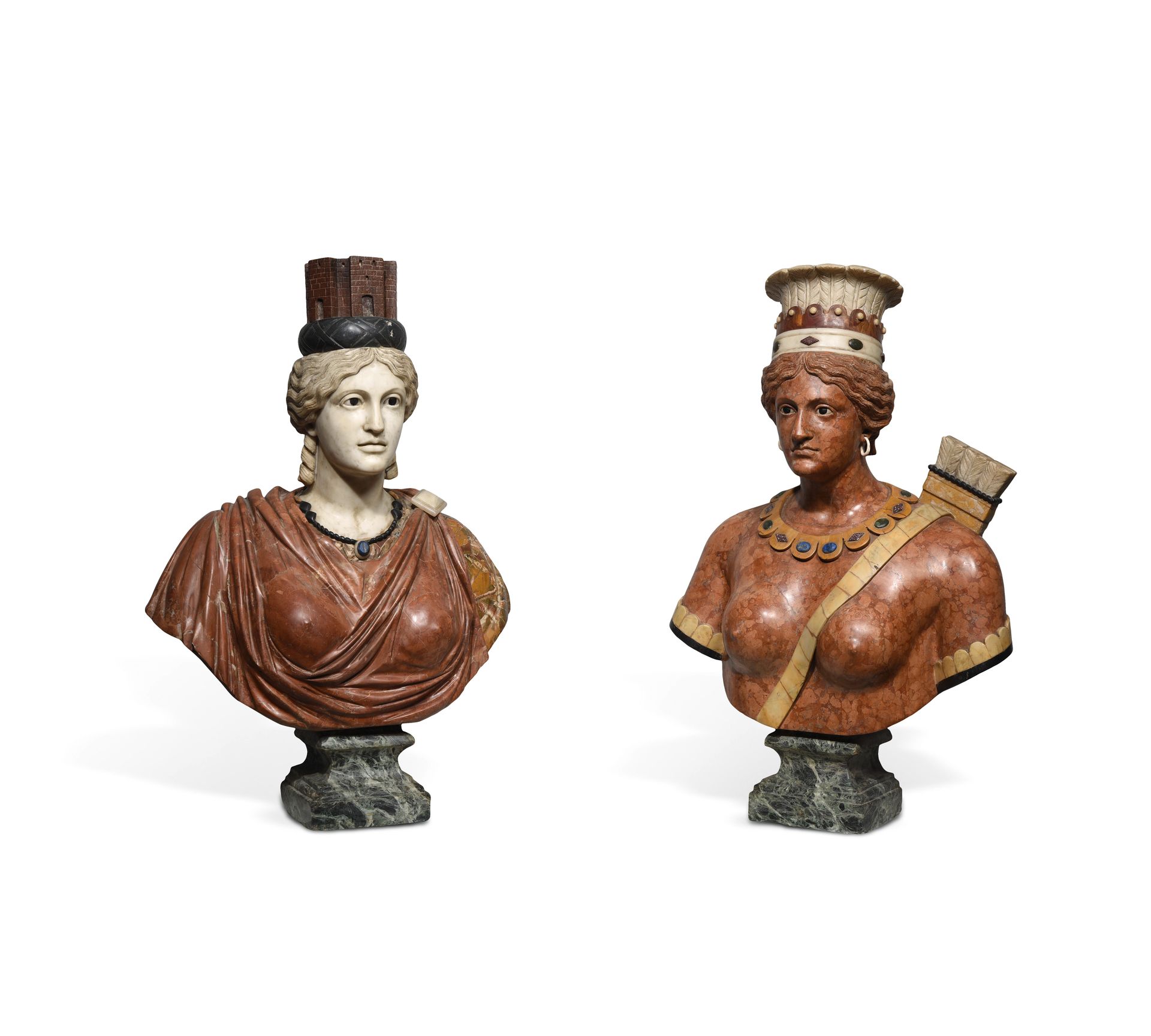 Null EXCEPTIONAL SET

OF FOUR BUSTS IN POLYCHROME MARBLE

REPRESENTING THE FOUR &hellip;