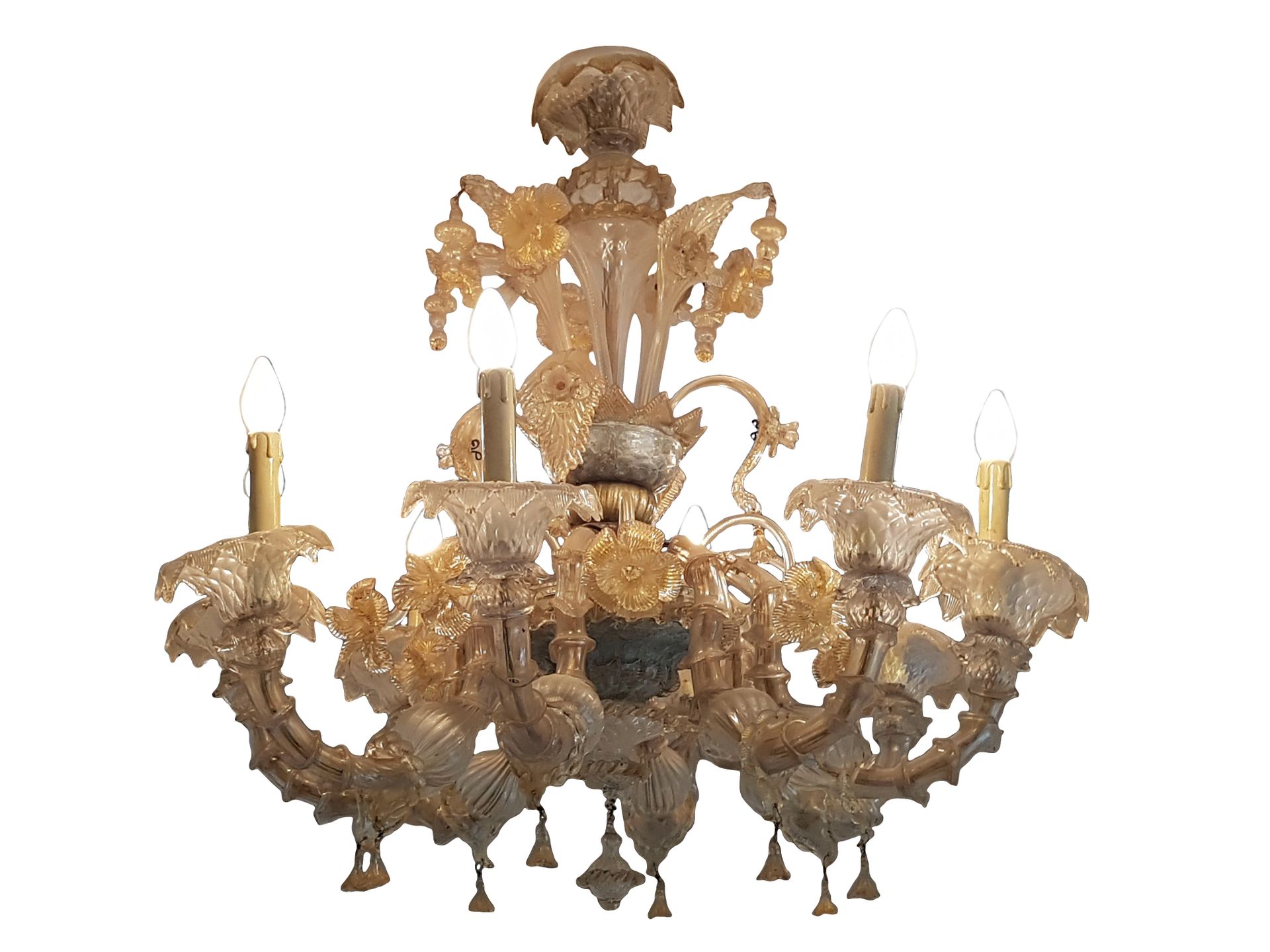 Null 
MURANO




Chandelier in glass partially gilded




Baluster shaft with ei&hellip;