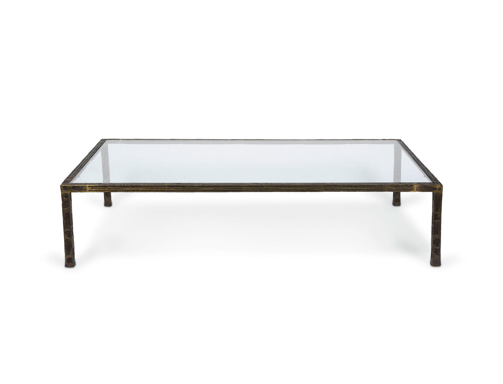 Null LOUIS CANE (Born in 1943)

Low table

Bronze structure and glass top 

Sign&hellip;