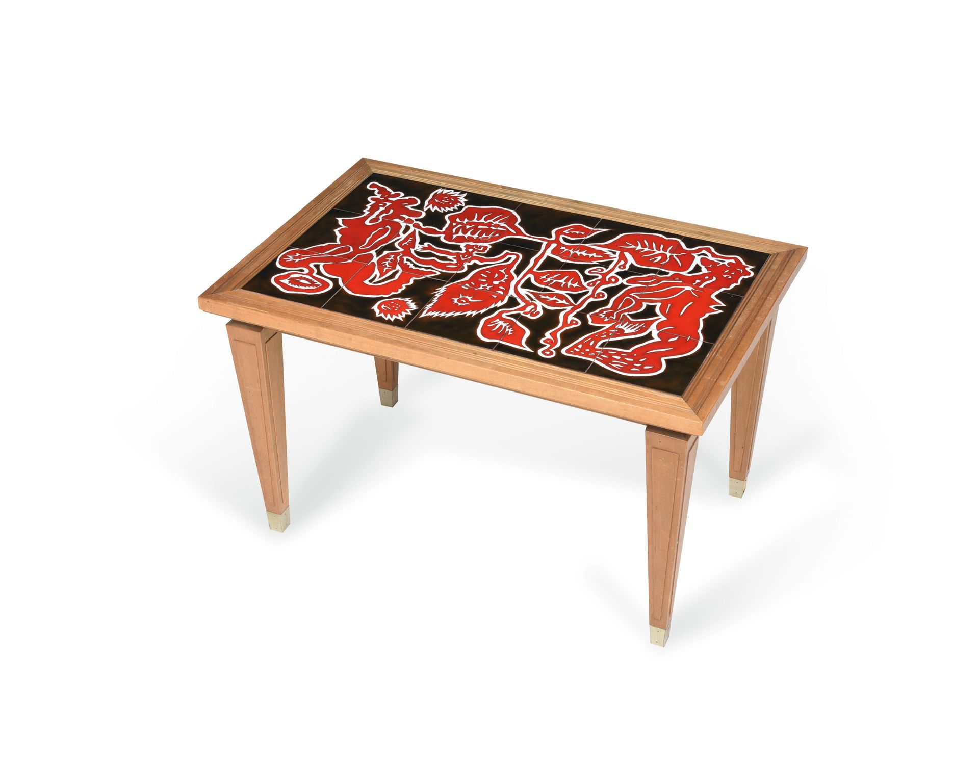 Null JEAN LURÇAT (1892-1966)

Coffee table in natural wood and

glazed ceramic t&hellip;