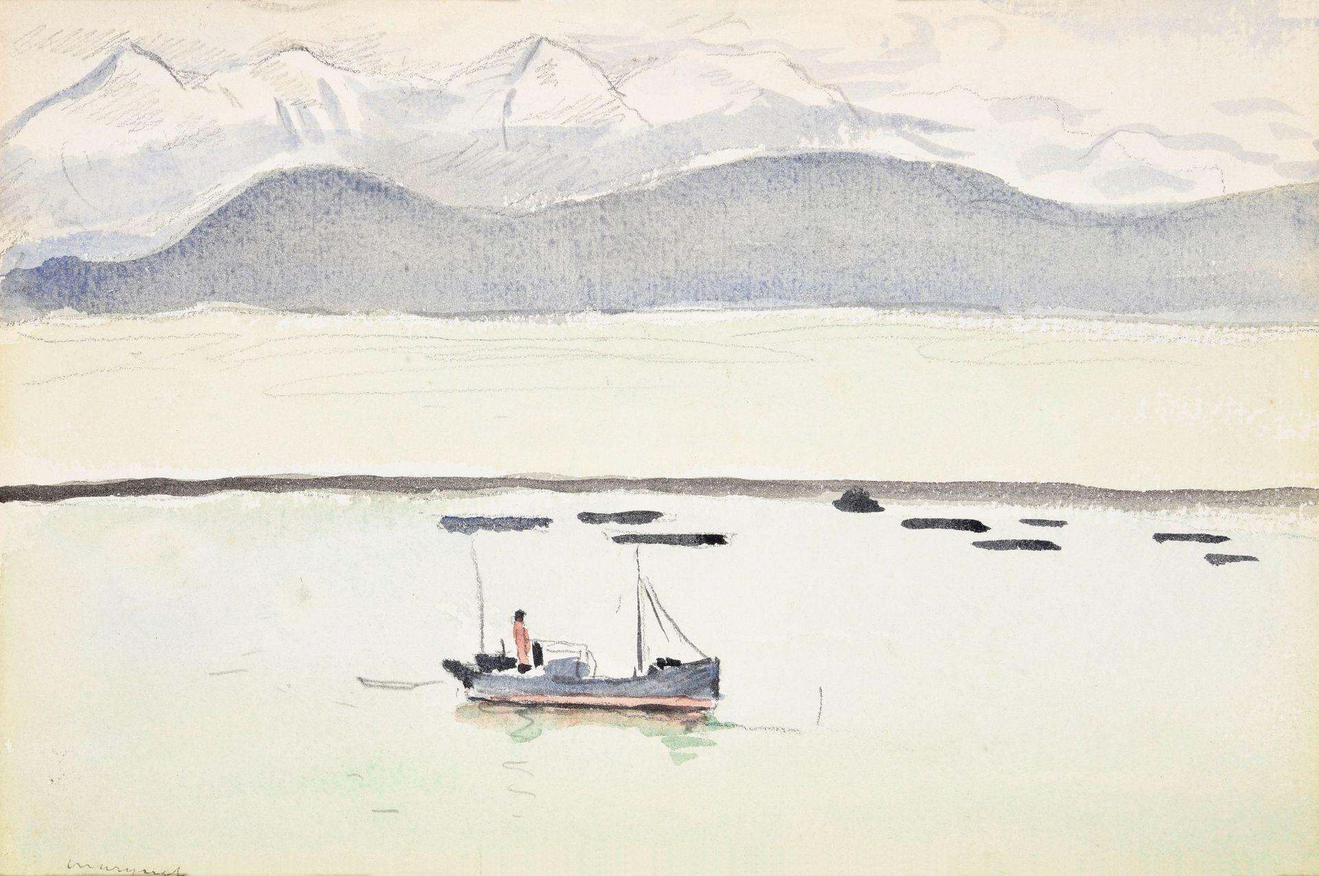 Null ALBERT MARQUET (1875-1947)

Schiff vor der Küste Norwegens

Aquarell auf Pa&hellip;