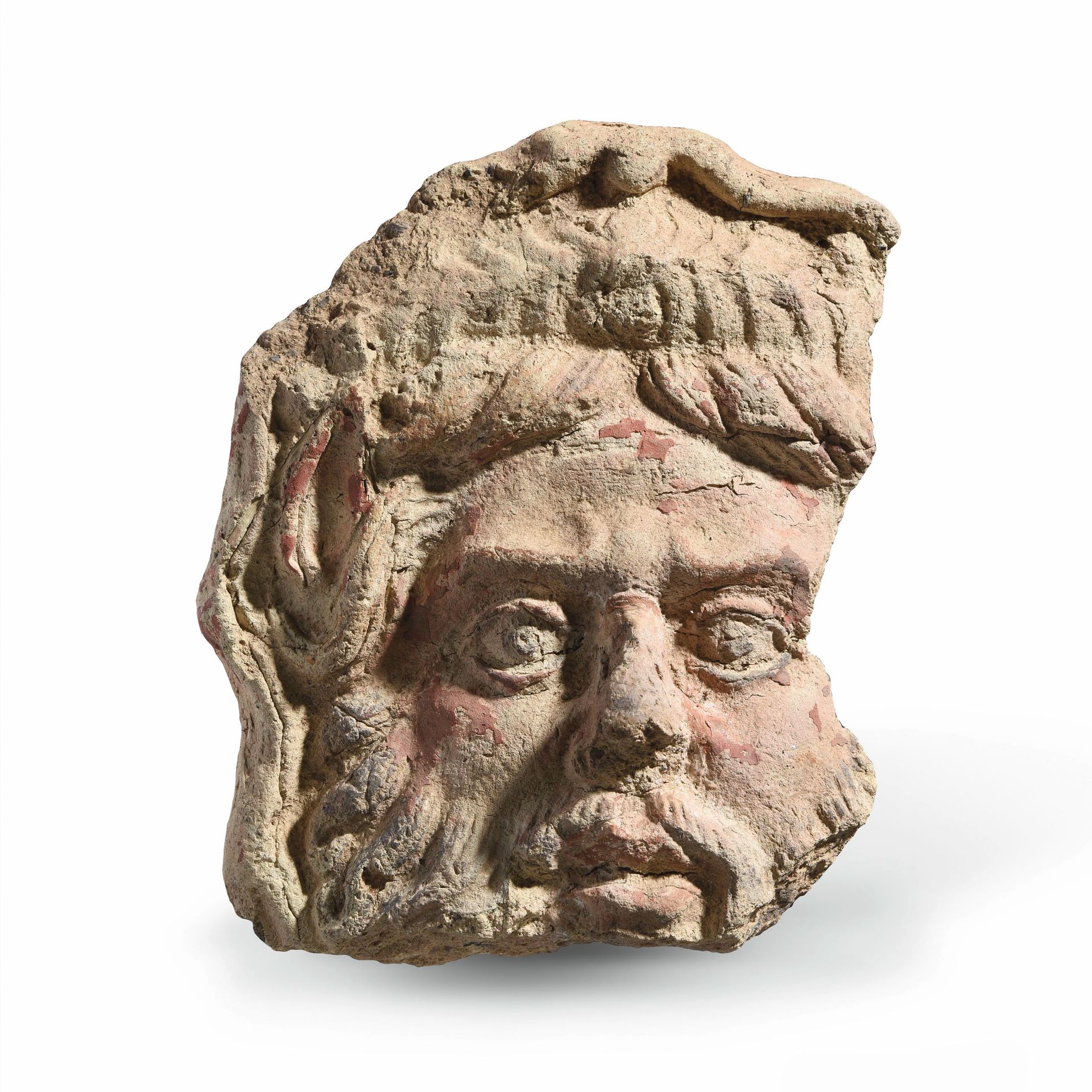 Null ANTEFIXE

希腊化艺术，公元前3-2世纪

带有多色性残余的陶器（红色和黑色颜料）。

高约12厘米



出处

前法国收藏，1985年

&hellip;